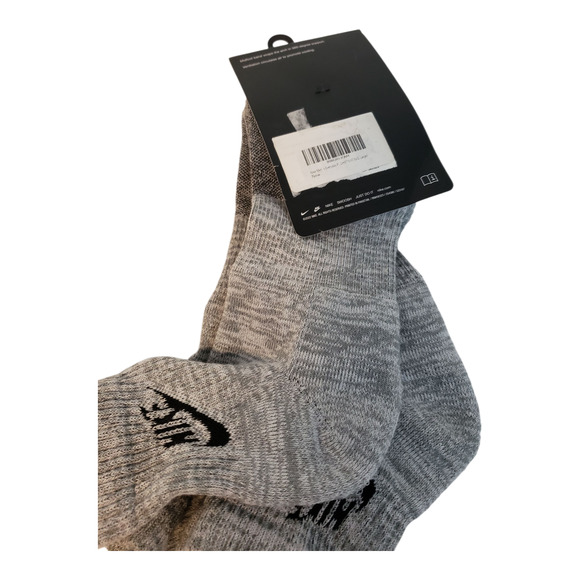 Nike Everyday Plus Socks Mens 8-12 Womens 10-13 Large Gray Ankle Dri-FIT 2 Pair - Picture 4 of 5